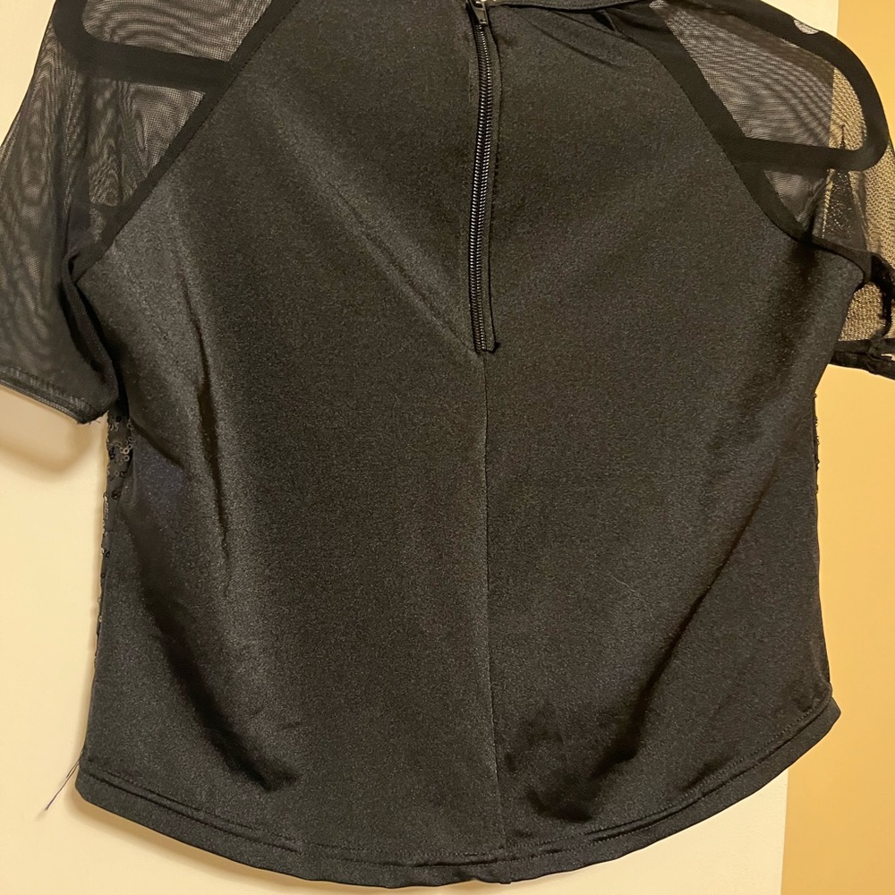 XS black sequin crop top - Picture 3 of 4